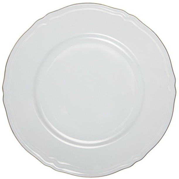 Тарелка LANT007BI002210СНЯТО, 21 см, фарфор, white, gold, LE COQ