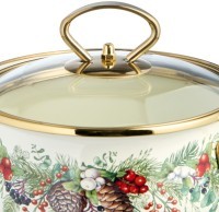 Кастрюля эмалированная agness со стеклянной крышкой серия &quot;celebration&quot;, 1.5 л, 16*10 см (943-082)