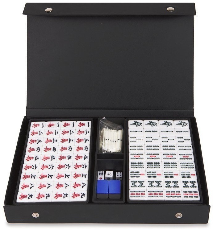 Маджонг в кожаном кейсе (синие фишки) (29253)