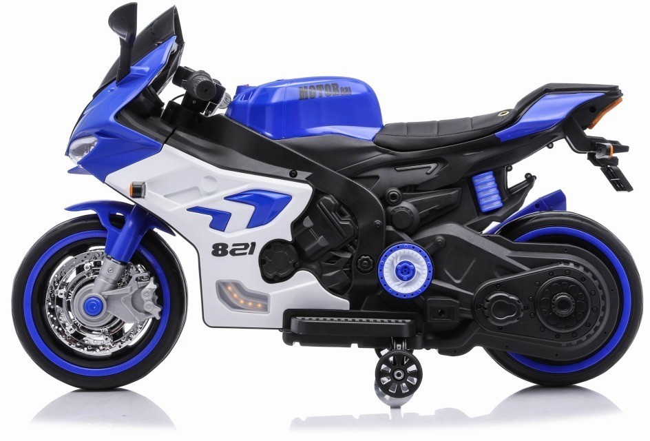 Детский электромотоцикл Ducati (12V, EVA, ручка газа, спидометр) (FT-821-BLUE-WHITE)