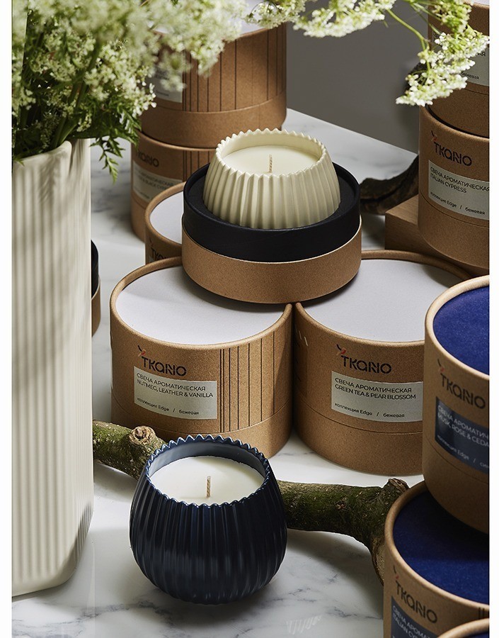 Свеча ароматическая vetiver & black cypress из коллекции edge, бежевый, 30 ч (75668)