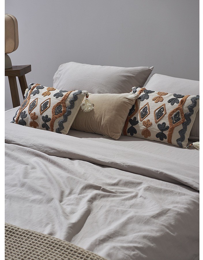 Простыня изо льна и хлопка серо-бежевого цвета из коллекции essential, 240х270 см (77160)