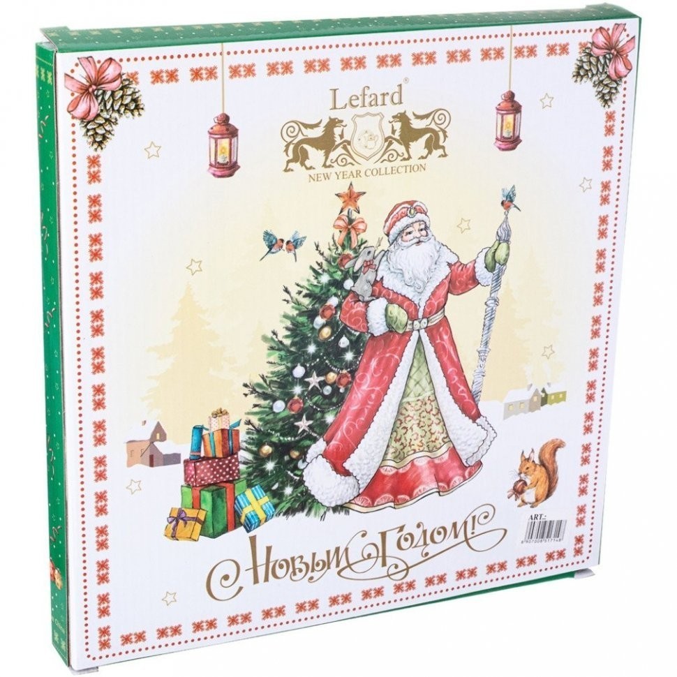 Тарелка обеденная lefard "дед мороз и снегурочка" 27 см зеленая (85-1714)