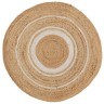 Ковер из джута круглый с вставками белого цвета из коллекции ethnic, 90 см (73332)