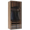 Шкаф двухдверный с выдвижными ящиками цвет орех, дверцы стеклянные (TT-00010409)