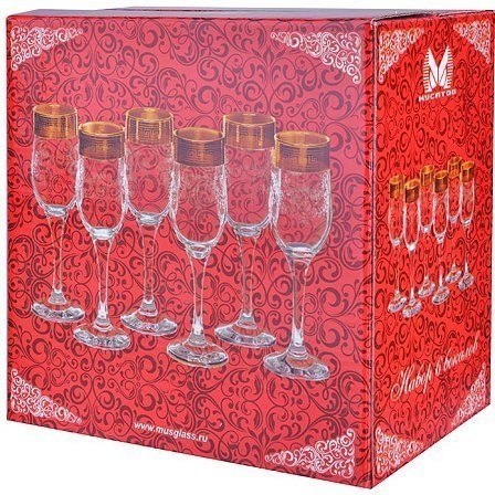 Набор 6-ти бокалов для шампанского 200 мл Йети (MS160-41)