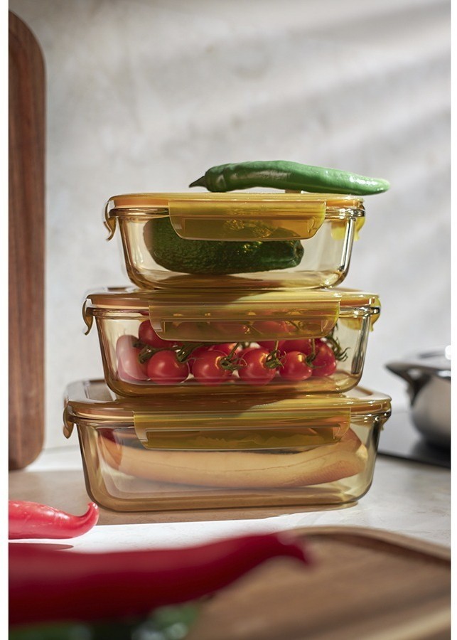 Контейнер для хранения и переноски продуктов 1,5 л янтарного цвета (76234)