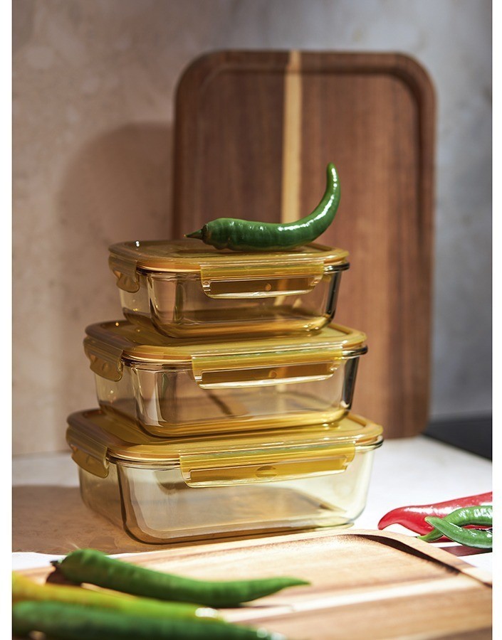 Контейнер для хранения и переноски продуктов 1,5 л янтарного цвета (76234)