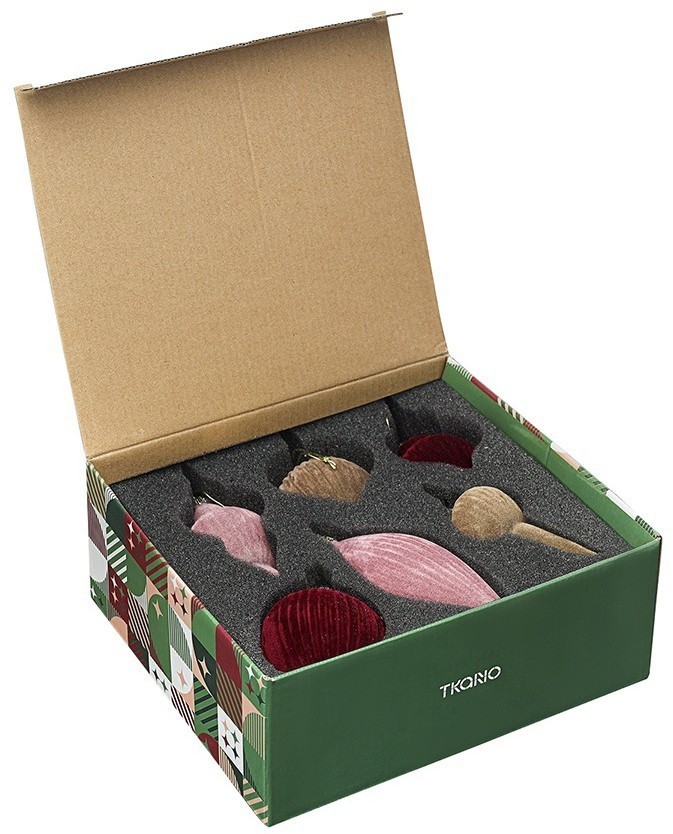 Набор ёлочных украшений velvet mood из коллекции new year essential, 6 шт. (78278)