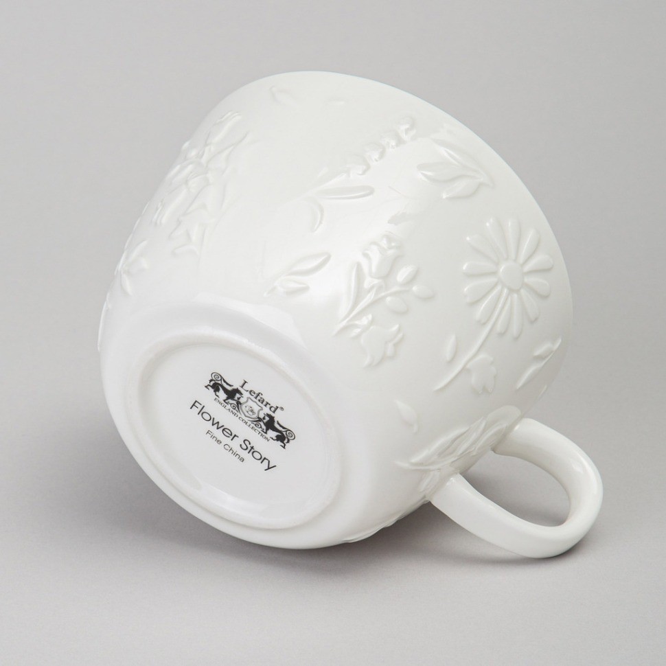 Чайная пара lefard "flowers story" с дерев. блюдцем 450 мл (474-250)