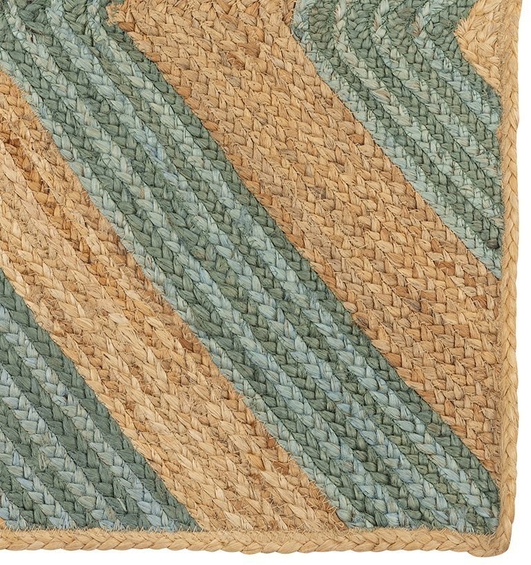 Ковер из джута с вставками зеленого цвета из коллекции ethnic, 70х160 см (74485)