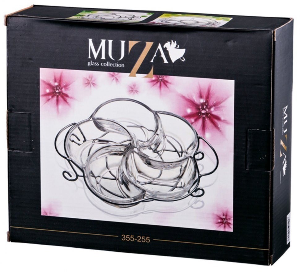 Менажница 5-ти секционная 28*23*6 см. на метал.подставке. коллекция "muza" Lefard (355-255)