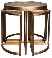 Стол приставной Z0149A/Z0150A/CM#30A, 60, стекло, нержавеющая сталь, matte honey, ROOMERS FURNITURE