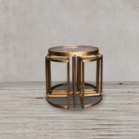 Стол приставной Z0149A/Z0150A/CM#30A, 60, стекло, нержавеющая сталь, matte honey, ROOMERS FURNITURE