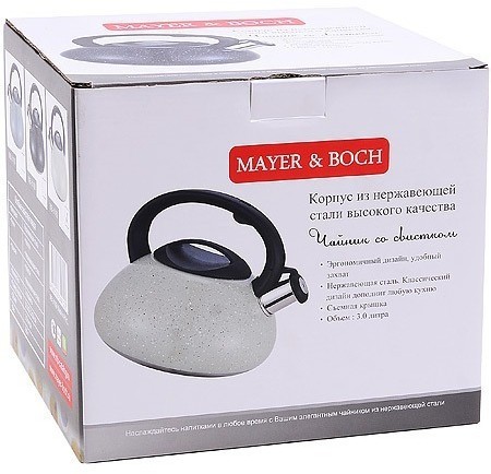 Чайник 3л нерж/сталь со свистком Mayer&Boch (31167)