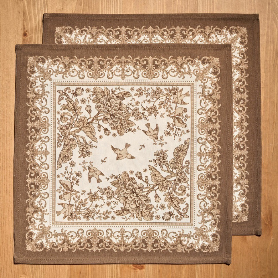 Набор салфеток из 2-х шт "royal garden",40х40см, 100% хлопок ,бежевый ,твил, Lefard (850-754-8)