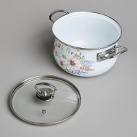 Набор кастрюль agness эмалированных серия &quot;дворцовый парк&quot; 4пр. 2,0л и 2,8л, 18х11см, 20х12см (934-713)