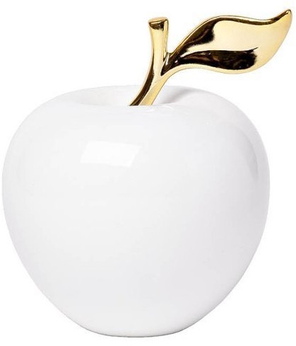 Статуэтка "Яблоко" белая с золотом 10*10*12,5см (TT-00001435)