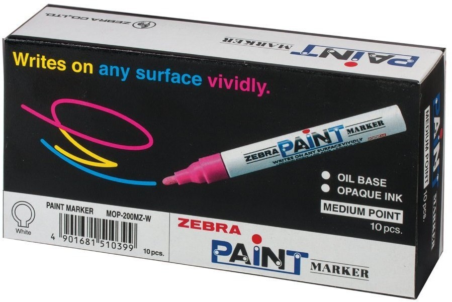 Маркер перманентный Zebra Paint 2 мм черный MOP-200M-BK (65678)