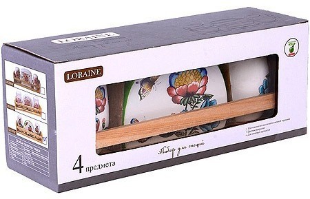 Набор для специй на подставке + салфетница Летний букет LORAINE (30797)