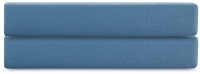 Простыня на резинке из премиального сатина джинсово-синего цвета из коллекции essential,  180х200х30 (79844)