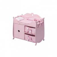 Кроватка-шкаф для кукол с постельным белье, цвет: розовый (PFD120-52)