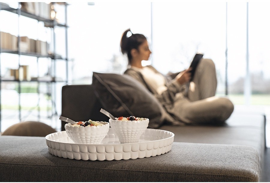 Поднос сервировочный tiffany, D35,6 см, серо-бежевый (75590)