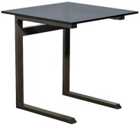 Стол журнальный приставной серый, стекло тонированное 50*50*50см (TT-00015706)