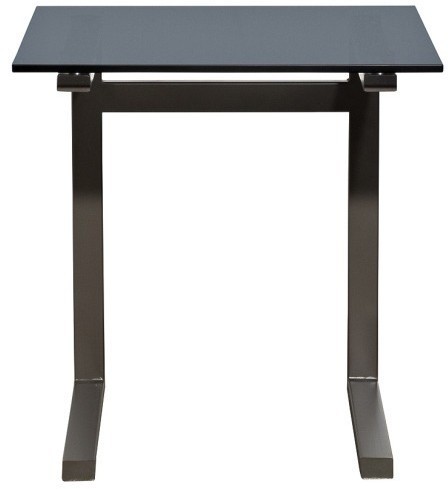 Стол журнальный приставной серый, стекло тонированное 50*50*50см (TT-00015706)