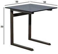Стол журнальный приставной серый, стекло тонированное 50*50*50см (TT-00015706)