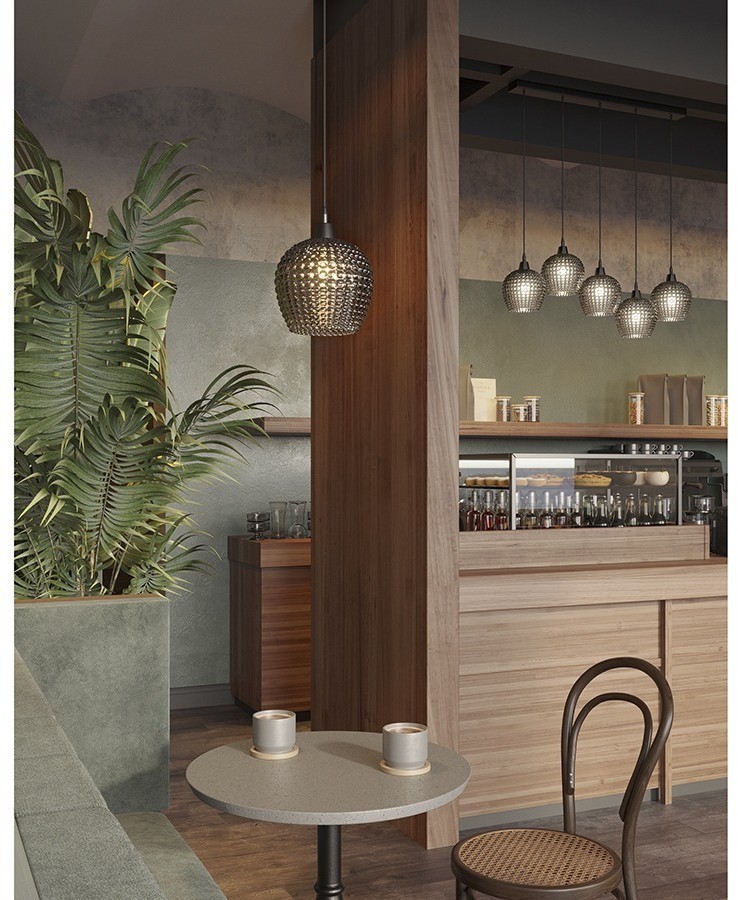 Светильник подвесной aurora, D20 см, серый (76527)