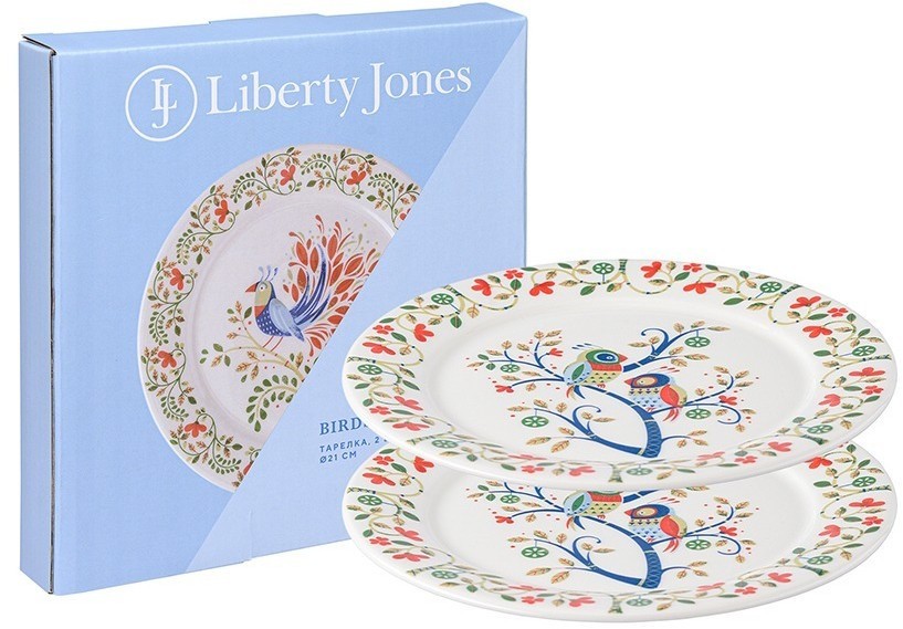 Набор тарелок love birds из коллекции birds of paradise в подарочной упаковке, D21 см, 2 шт. (77594)