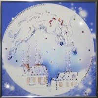 Картина Над городом с кристаллами Swarovski (1537)