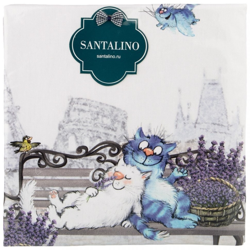 Набор салфеток из 2-х шт  "синие коты. париж",40х40см, 100% хлопок,твил SANTALINO (850-717-8)