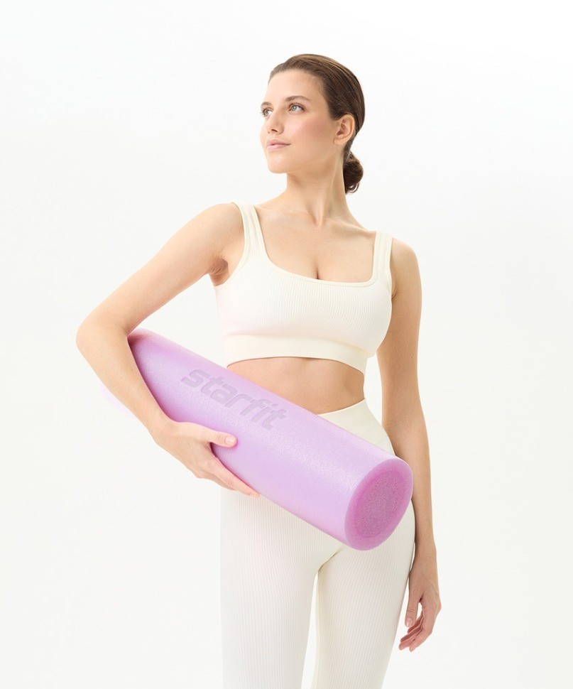 Ролик для йоги и пилатеса STARFIT FA-501, 15x60 см, розовый пастель (2113735)