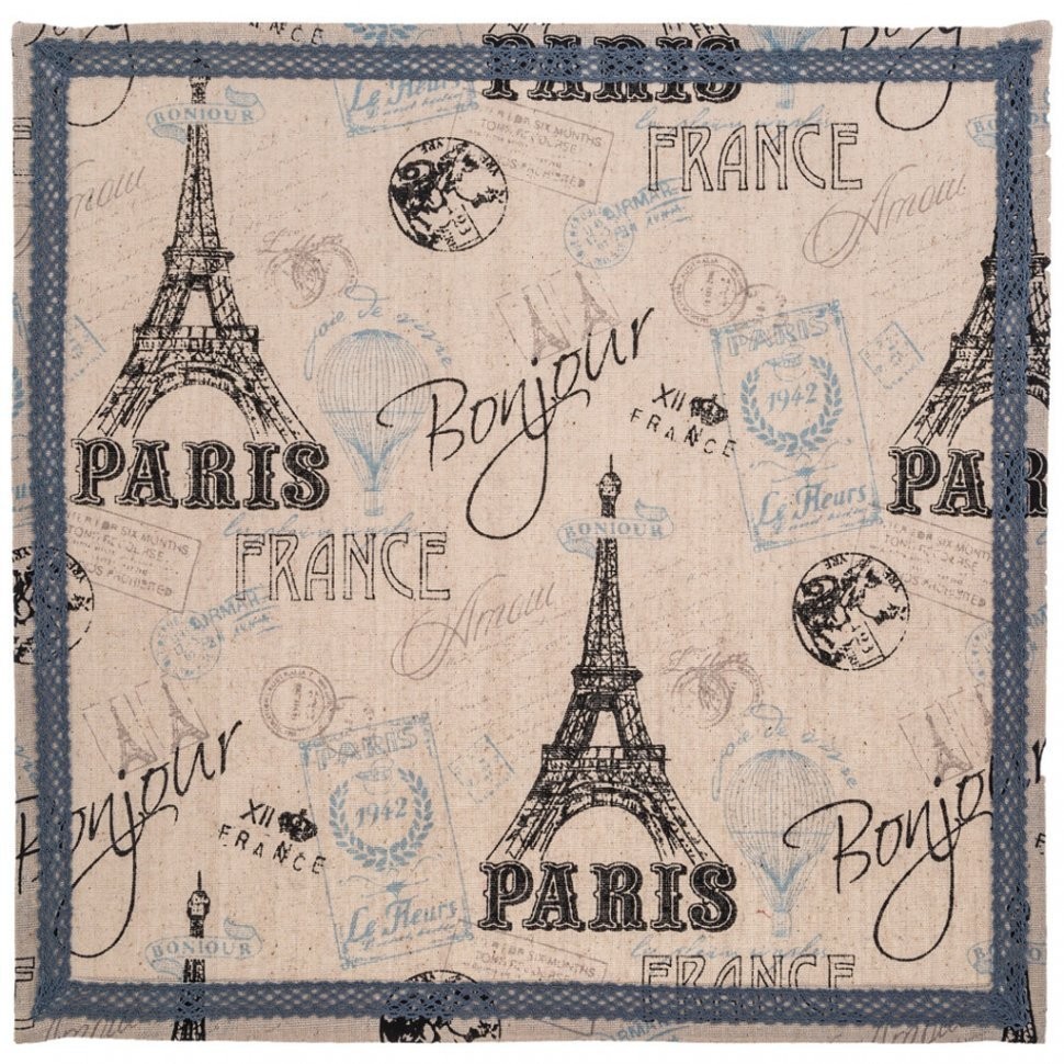 Набор салфеток из 4-х шт "рататуй",40х40см+40х40, 100% х\б, беж. SANTALINO (850-454-10)