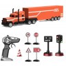 Радиоуправляемый грузовик трейлер и набор дорожных знаков (2WD, акб, 1:16) (GM1932)