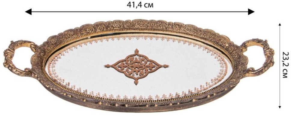 Поднос декоративный коллекция "рококо", 41,4*23,2*3,5cm Lefard (504-388)