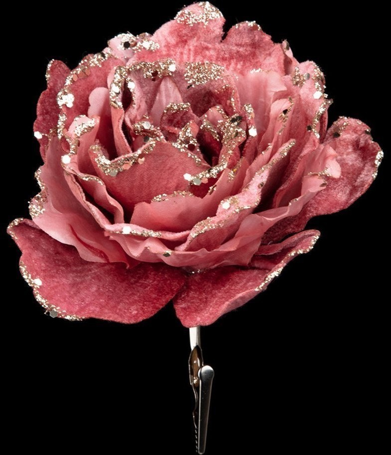 Цветок искусственный "пион" 10*16 см. на клипсе Lefard (213-205)