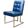 Стул C0194-01-1D/blue#B126, обивка кожа, ножки нержавеющая сталь, blue/gold, ROOMERS FURNITURE