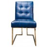 Стул C0194-01-1D/blue#B126, обивка кожа, ножки нержавеющая сталь, blue/gold, ROOMERS FURNITURE