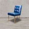 Стул C0194-01-1D/blue#B126, обивка кожа, ножки нержавеющая сталь, blue/gold, ROOMERS FURNITURE