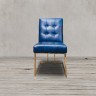 Стул C0194-01-1D/blue#B126, обивка кожа, ножки нержавеющая сталь, blue/gold, ROOMERS FURNITURE