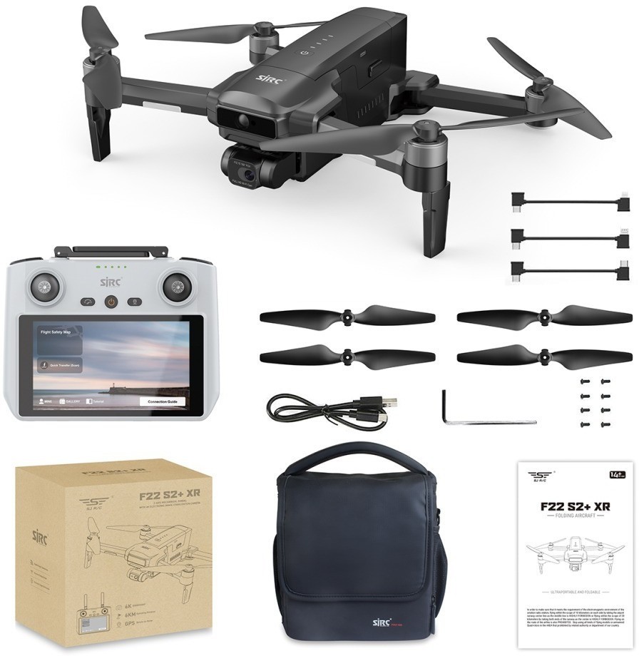 Квадрокоптер SJRC F22 X2 PRO+ OAS, пульт с экраном 2-AXIS 4K EIS 5G GPS