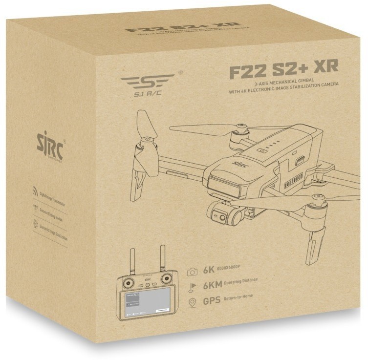 Квадрокоптер SJRC F22 X2 PRO+ OAS, пульт с экраном 2-AXIS 4K EIS 5G GPS