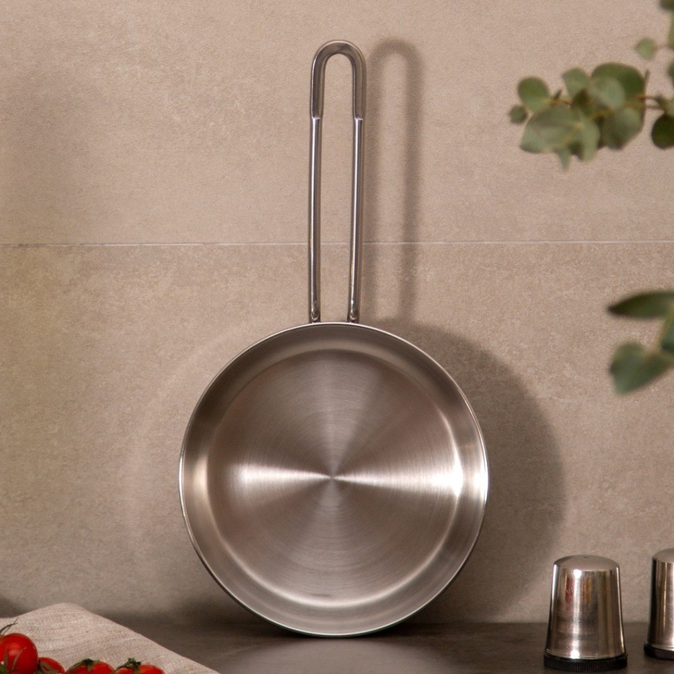 Сковорода agness professional 16х5 см,1 л высококачественная нерж сталь 18/10 индукционное дно (936-320)