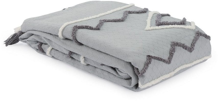 Покрывало из хлопка с этническим орнаментом, с бахромой и кисточками из коллекции ethnic, 180х250 см (72577)