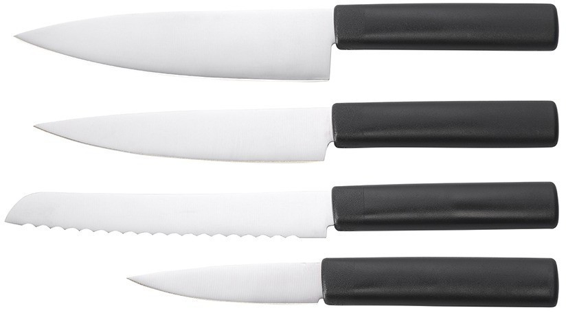 Набор из 4-х разделочных досок и 4-х ножей с держателем cut&store (78696)