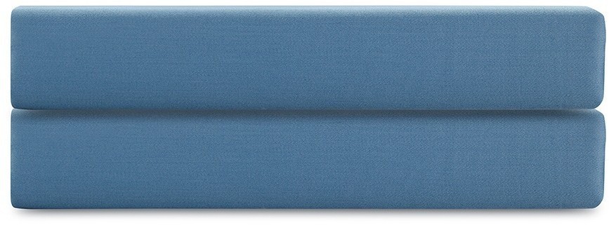 Простыня на резинке из премиального сатина джинсово-синего цвета из коллекции essential, 200х200х30 (79845)