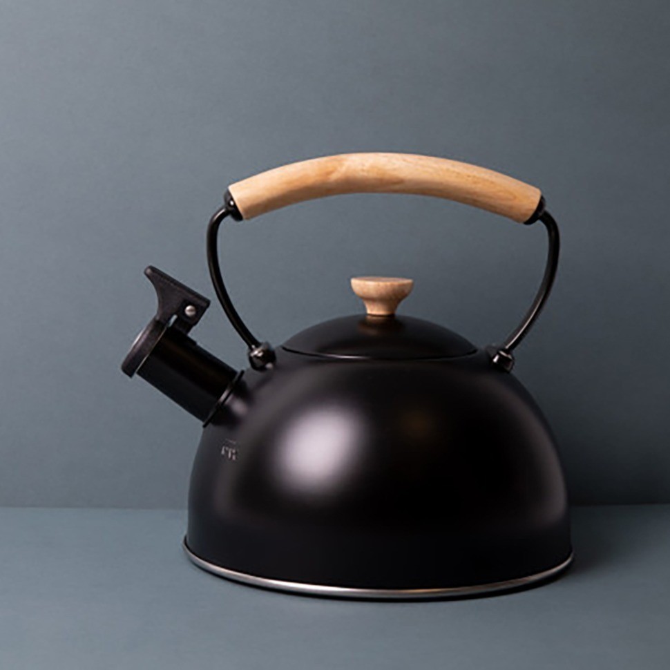 Чайник со свистком чёрный La Cafetière с деревянной ручкой, 1,6 л LCWHKETBLK